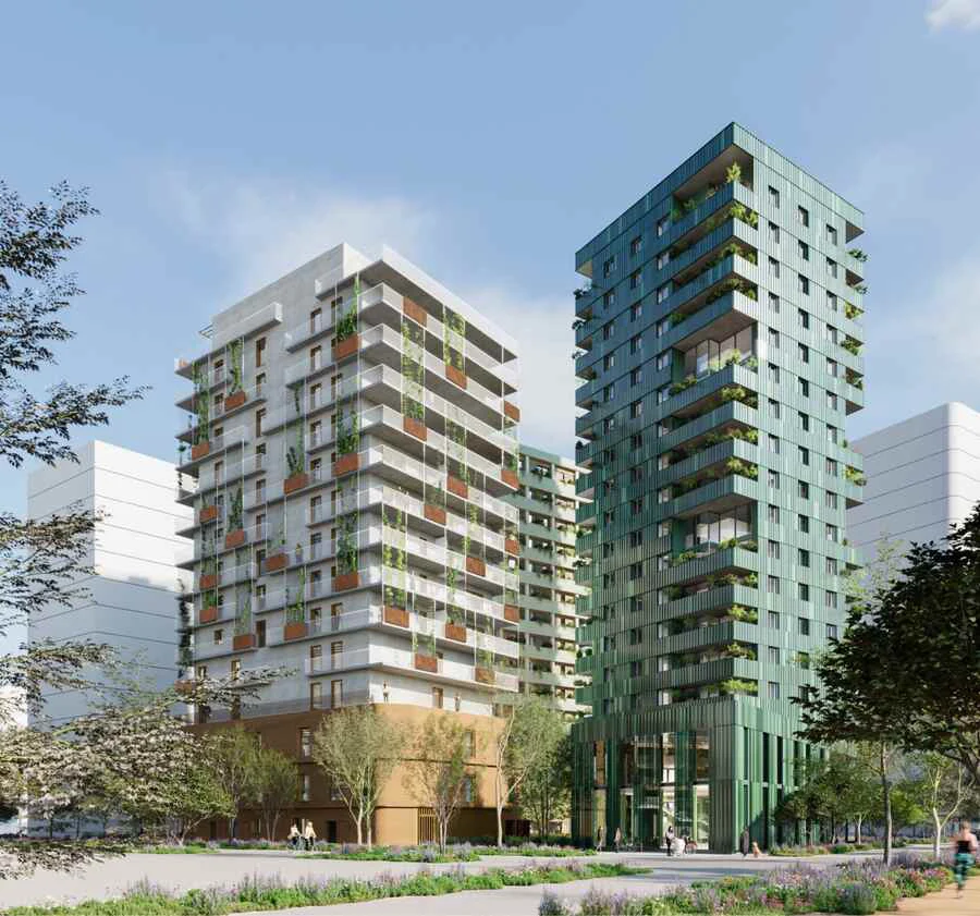 Tours de logements aux balcons végétalisés