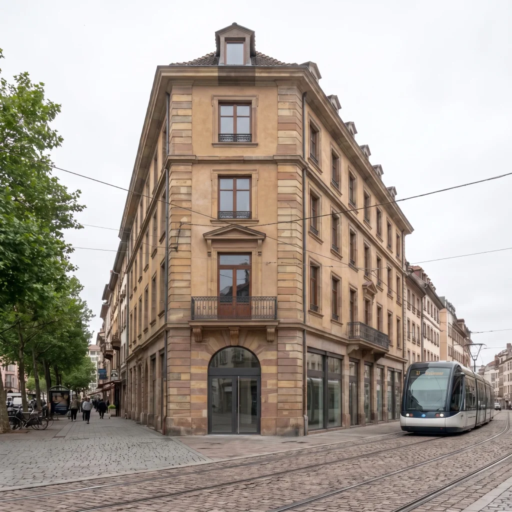 Immeuble ancien réhabilité à Strasbourg, après travaux