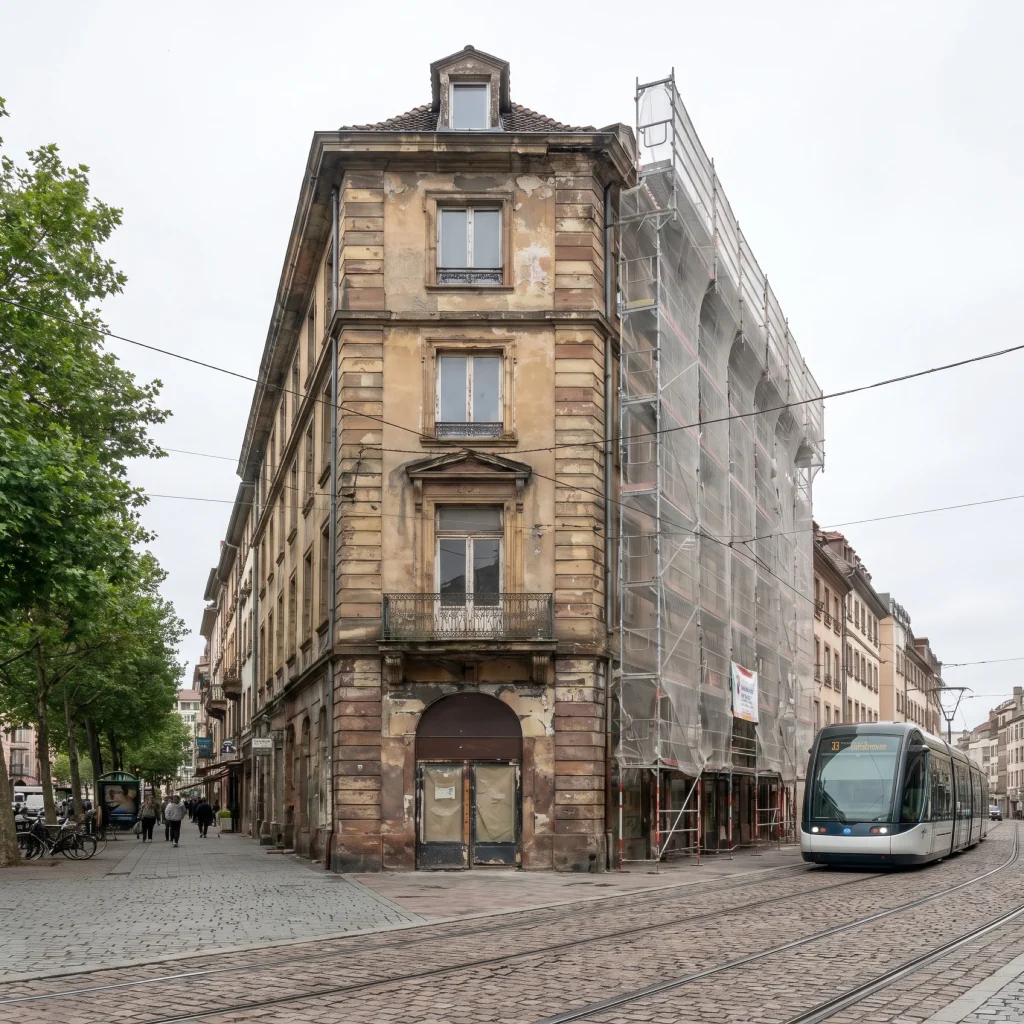 Immeuble ancien à Strasbourg, avant réhabilitation